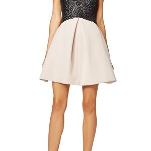 Halston Heritage Black Sequin and Cream Dress (12)